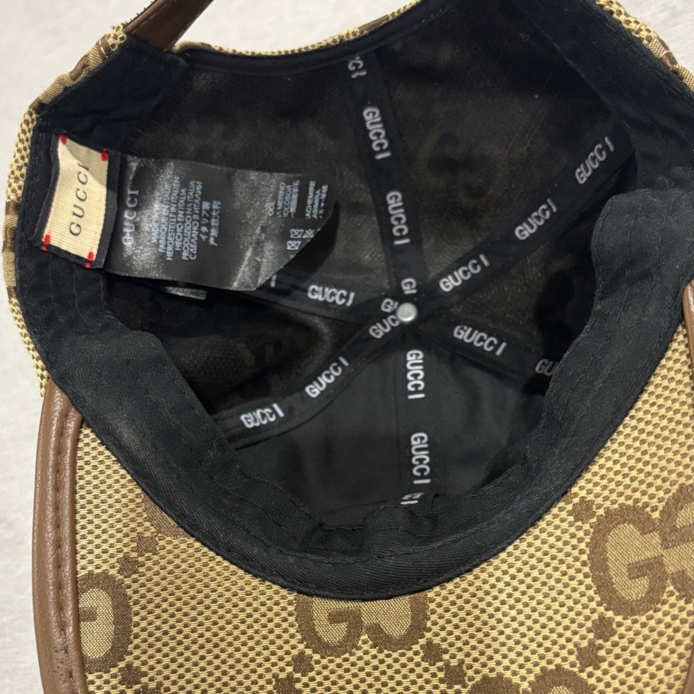 Gucci Tan and Brown GG Pattern Cap - Picture 2 of 2